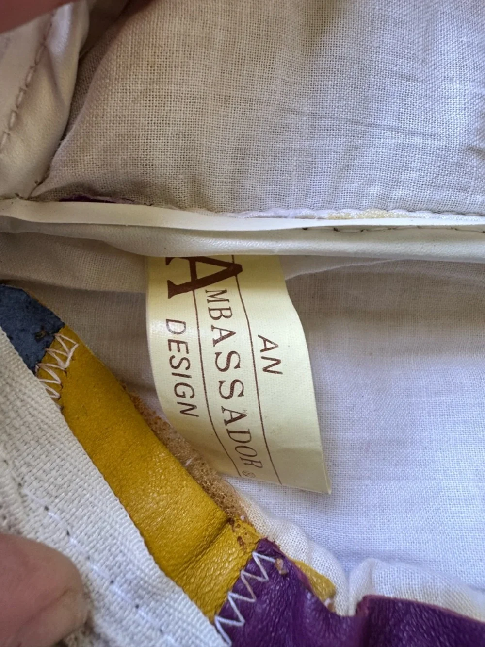 Vtg Colorblock Leather Fanny pack Mini Bag - fun colors, retro af - Picture 5 of 6